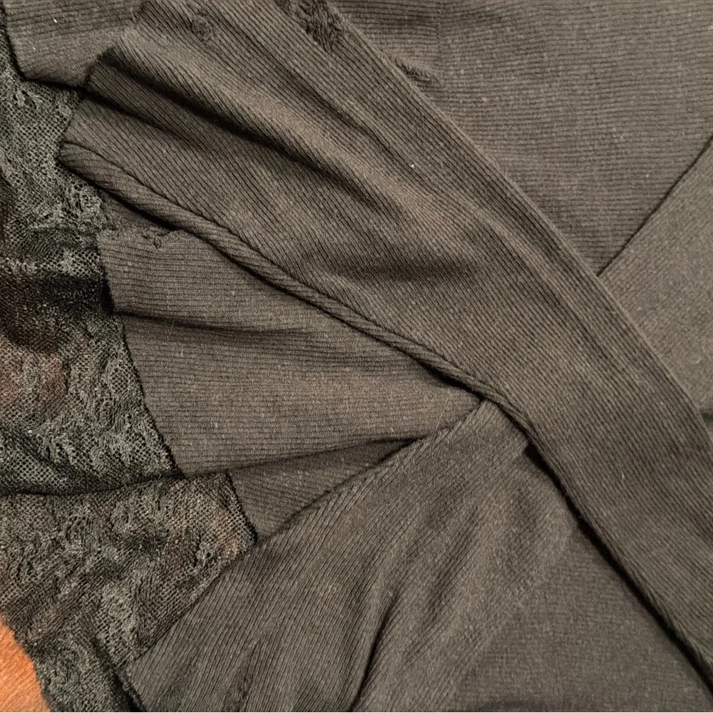 Free People Dark Gray Lace Long Sleeve Top - Picture 7 of 11